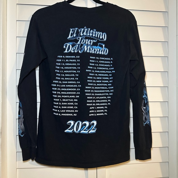 Bad Bunny Tour tshirt long sleeve El Ultimo Tour Del Mundo Double Sided size S - Picture 3 of 5